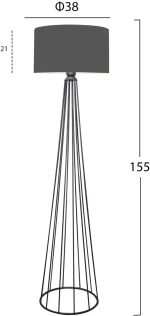 Φωτιστικο Δαπεδου Μεταλλικο Γκρι Hm7581.01 Φ38x155 Εκ.