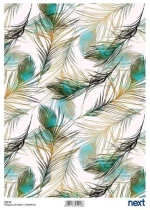 256169 Next Ριζόχαρτο `peacock Feather` 21x29εκ. (σετ 3 Τεμαχιων)