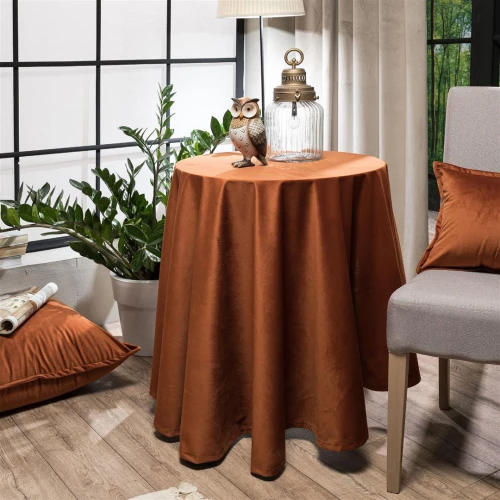 Τραπεζομάντηλο Ροτόντα 180cm Βελούδο Teoran Velvet 05 - 180 Σκέτη