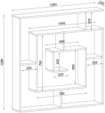 Βιβλιοθήκη Ithaki Φυσικό 125x22x130cm