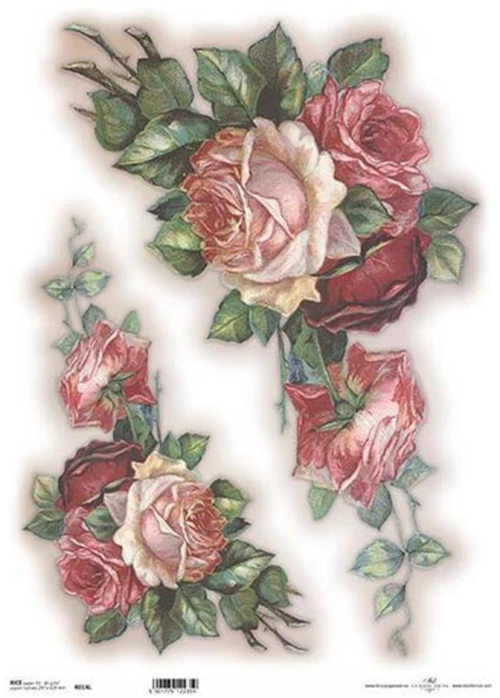 256146 Ριζόχαρτο `roses 2` 42x29.7εκ. (itd-r014l) (σετ 3 Τεμαχιων)