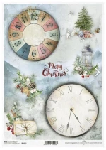 256265 Ριζόχαρτο `christmas Tree, Clock, Clock Face` 21x29.7εκ. (itd-r1641) (σετ 3 Τεμαχιων)