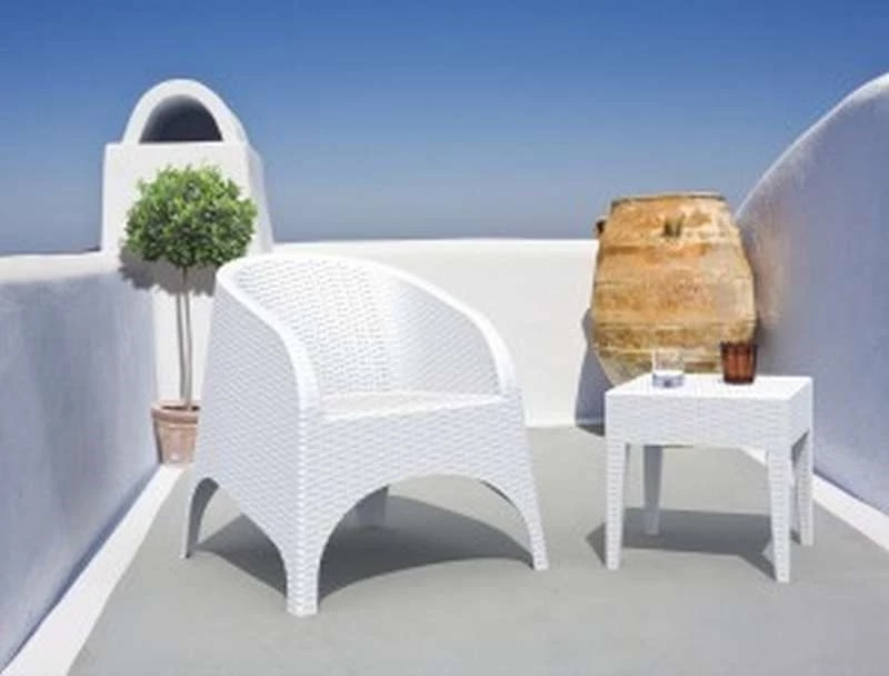 Miami White Τραπεζι 45χ45χ45εκ. Πολ/νιου