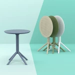 Sky Taupe Φ60x74εκ. Τραπεζι Πτυσ/νο Πολ/νιου