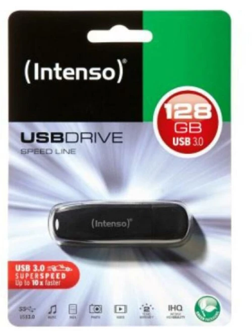 Στικάκι Usb Intenso Speed Line Usb 3.0 128 Gb Μαύρο 128 Gb Στικάκι Usb