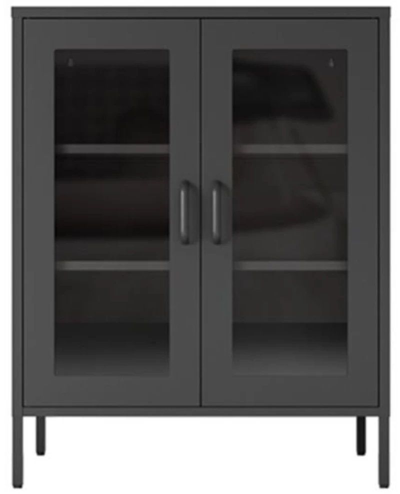 285599 Nextdeco Ντουλάπα Μαύρη Μεταλλική Δίφυλλη Υ102x80x35εκ.