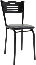 Καρέκλα "rony" Από Μέταλλο/mdf Σε Χρώμα Μαύρο 39x39x88