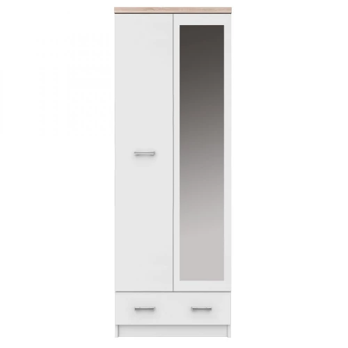 Ντουλάπα Δίφυλλη Top Mix 60x33x183cm Λευκή-σονόμα