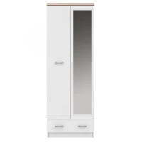 Ντουλάπα Δίφυλλη Top Mix 60x33x183cm Λευκή-σονόμα