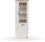 Βιτρίνα Verne Μονόφυλλη 59.7x37.2x191.6cm Λευκό/φυσικός Δρυς