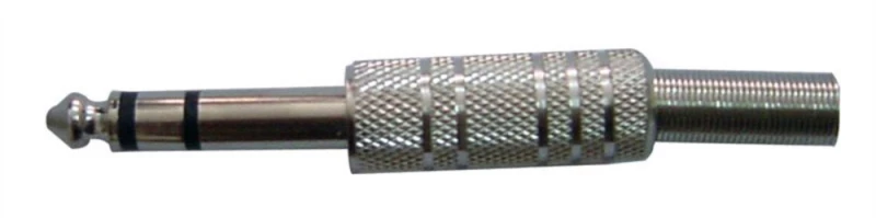 290831 Connector Stereo 6.35mm Ασημί
