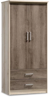Ντουλάπα Ρούχων Δίφυλλη Olympus Pakoworld Χρώμα Castillo-toro 81x57x183εκ