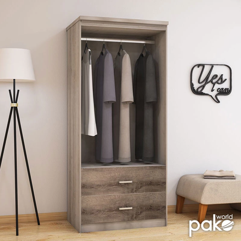 Ντουλάπα Ρούχων Δίφυλλη Olympus Pakoworld Χρώμα Castillo-toro 81x57x183εκ
