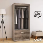 Ντουλάπα Ρούχων Δίφυλλη Olympus Pakoworld Χρώμα Castillo-toro 81x57x183εκ
