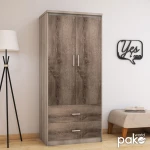Ντουλάπα Ρούχων Δίφυλλη Olympus Pakoworld Χρώμα Castillo-toro 81x57x183εκ