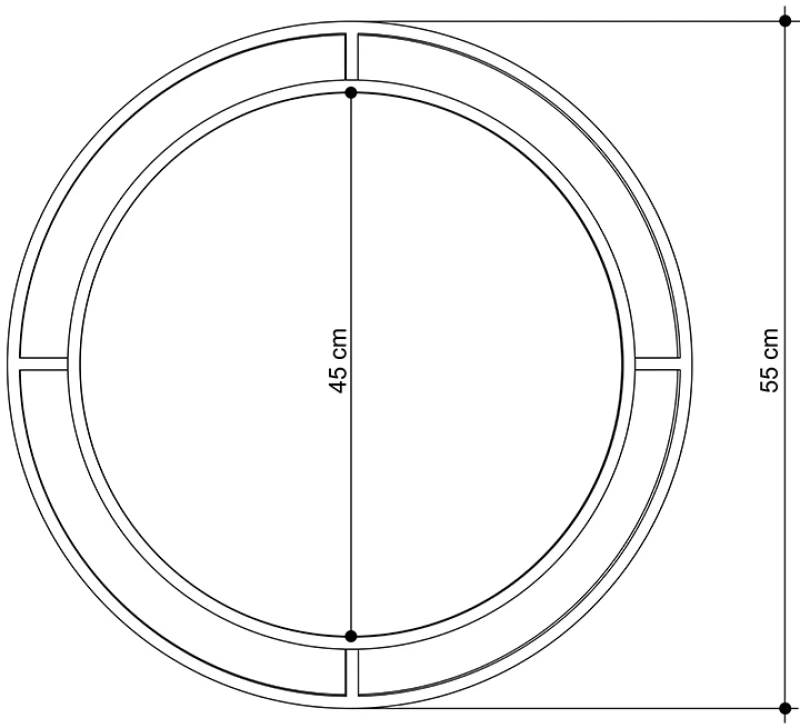 Καθρέφτης Τοίχου Merlin Megapap Χρώμα Μαύρο 57x2x57εκ.