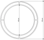 Καθρέφτης Τοίχου Merlin Megapap Χρώμα Μαύρο 57x2x57εκ.