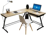 Γραφείο Γωνιακό Anas Καφέ/μαύρο Mdf/μέταλλο 110x48x73/120x48x73cm