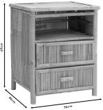 Κομοδίνο Ofra Pakoworld Bamboo Φυσικό 56x46x69εκ