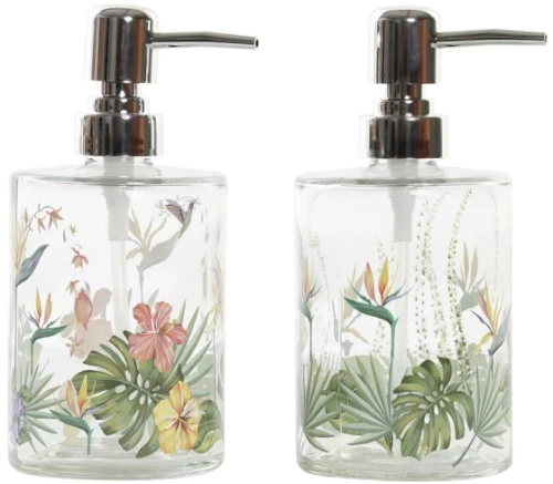 Διανομέας Σαπουνιού Dkd Home Decor Τροπικό Κρυστάλλινο Πολύχρωμο Abs (10 X 8 X 17 Cm) (x2)
