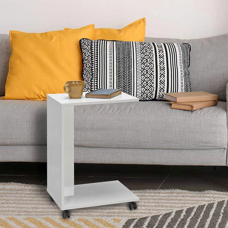 Βοηθητικό Τραπέζι C-shaped Megapap Σε Χρώμα Λευκό 35x45x65εκ.