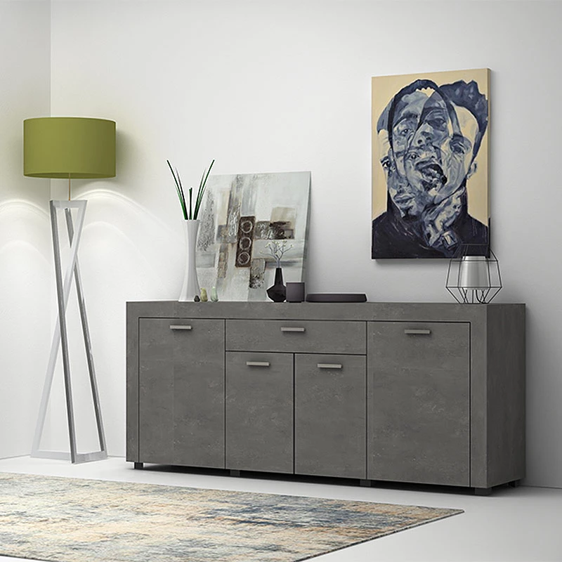 Μπουφές Μελαμίνης Joseph Megapap Χρώμα Ανθρακί 177x40x76εκ.