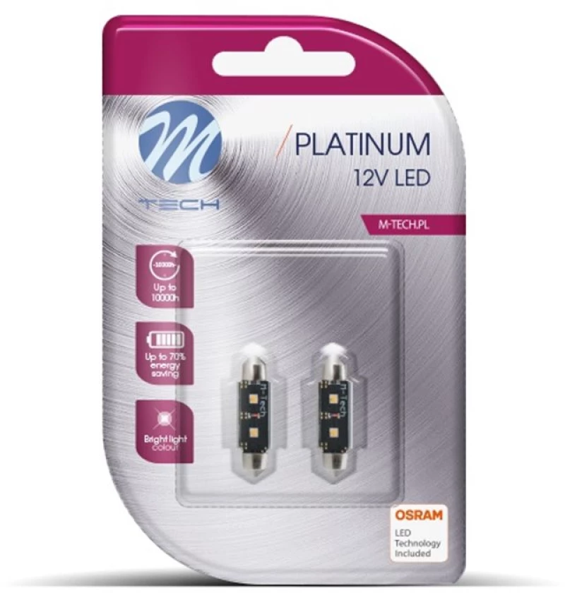 C5w Sv8.5 Canbus 12v 3,2w 420lm 36mm 2xhp Led Osram Opto Λευκο Blister 2τεμ.