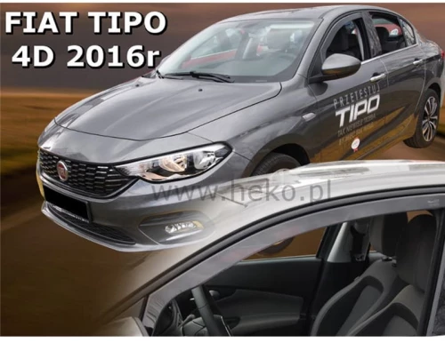 Fiat Tipo 4d/5d Sedan Htb Wagon 2016+ Ζευγαρι Ανεμοθραυστεσ Απο Ευκαμπτο Φιμε Πλαστικο Heko - 2 Τεμ.