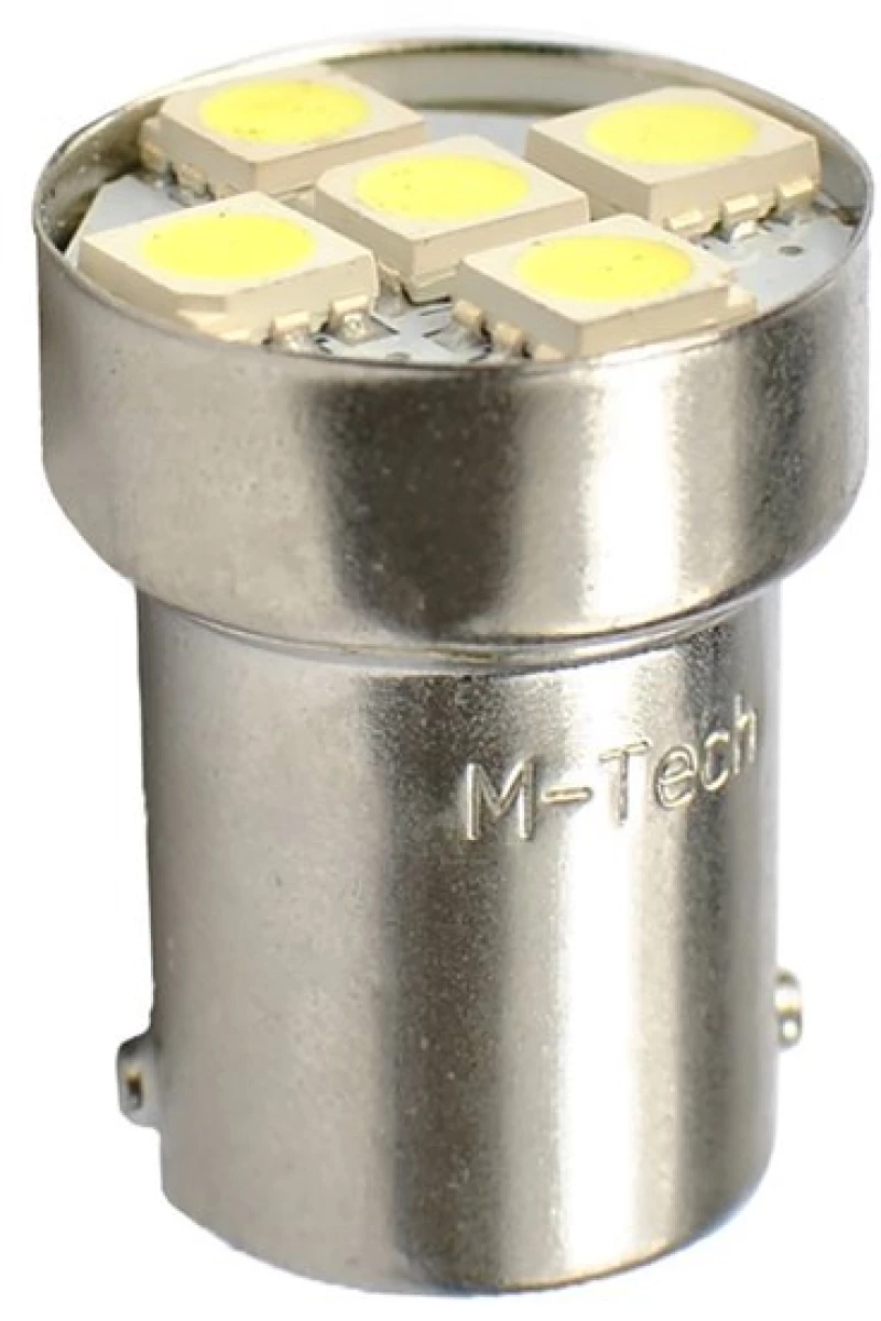 R5w/r10w 12v Ba15s Led 5xsmd5050 Λευκο (μονοπολικο) M-tech - 1 Tem.