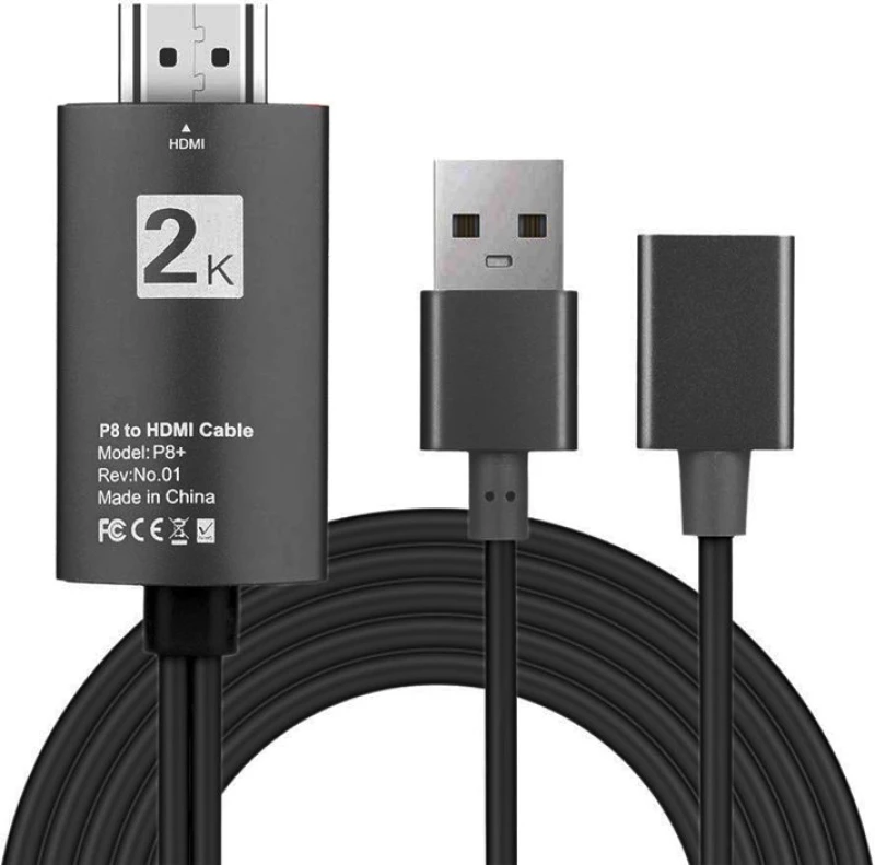 Powertech Καλώδιο Usb (f) Σε Hdmi Cab-h080 Με Usb Τροφοδοσία, 1m, Μαύρο