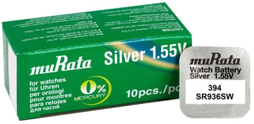 Murata Μπαταρία Silver Oxide Για Ρολόγια Sr936sw, 1.55v, No394, 10τμχ