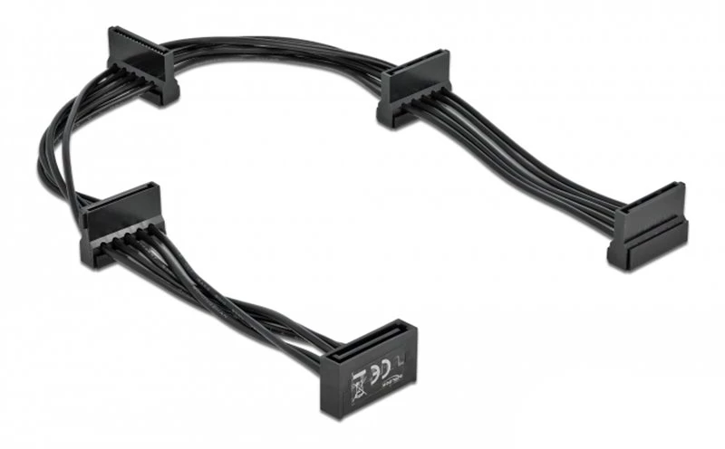 Delock Καλώδιο Sata 15pin Σε 4x Sata 15pin 60395, 40cm, Μαύρο