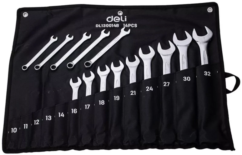 Deli Σετ Γερμανοπολύγωνα Κλειδιά Dl130014b, 10-32mm, 14τμχ
