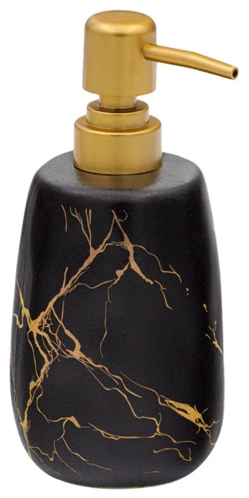 Ντισπένσερ Κεραμικό Μαύρο Χρυσές Γραμμές 7.5x17.5 Cm