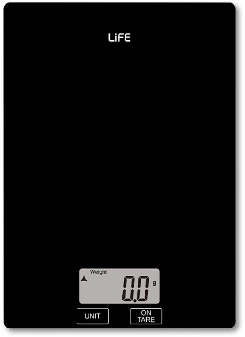 Life Accuracy Glass Kitchen Scale, Black Color