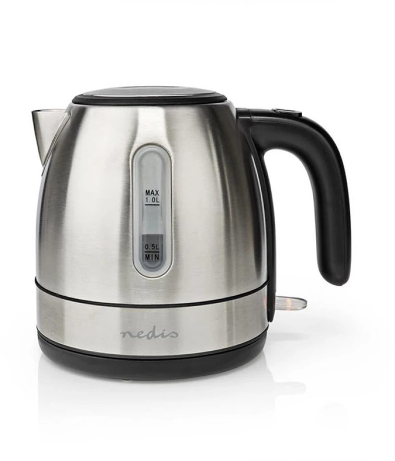 Nedis Kawk300eal Electric Kettle 1 L 360° Rotation Stainless Steel