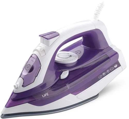 Life Silky Purple 2400w Steam Iron With Ceramic Soleplate, Purple Color