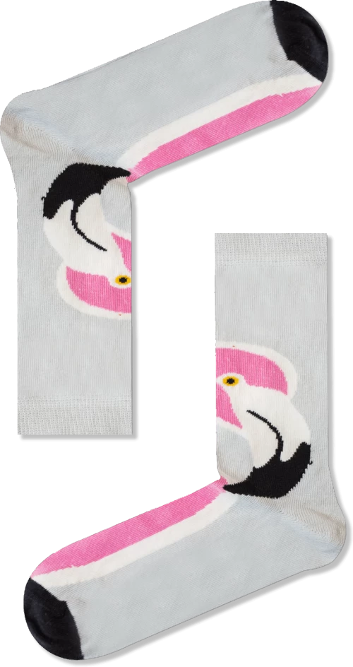 Vtex Socks Γυναικείες Κάλτσες Γκρι Φλαμινγκο