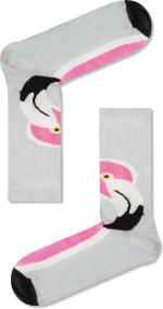 Vtex Socks Γυναικείες Κάλτσες Γκρι Φλαμινγκο
