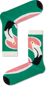 Vtex Socks Γυναικείες Κάλτσες Πράσινο Φλαμινγκο