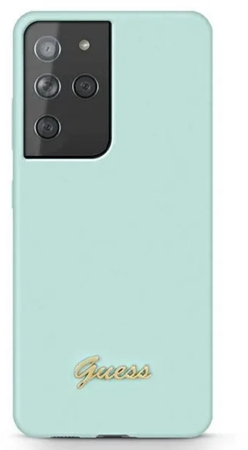 Guess "Vintage Script Logo Collection" Σκληρή Θήκη προστασίας από σιλικόνη – Samsung Galaxy S21 Ultra 5G (Γαλάζιο)