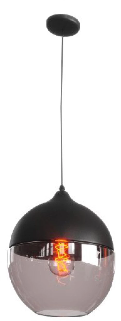 POWERTECH φωτιστικό οροφής HLL-0028  E27  20x20cm  γυάλινο  μαύρο