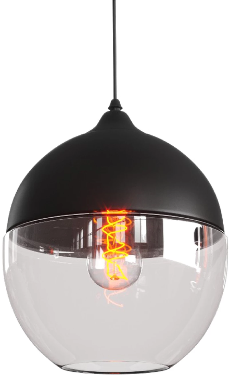 POWERTECH φωτιστικό οροφής HLL-0028  E27  20x20cm  γυάλινο  μαύρο