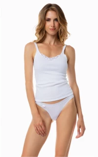 Γυναικείο Φανελάκι Minerva Λεπτή Τιράντα Μοτίφ 2Pack Λευκό 92103