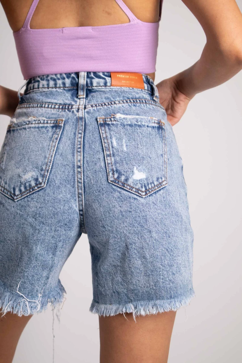 High Waisted Denim Short