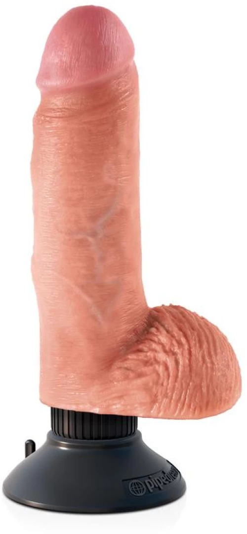 KING COCK VIBRATING COCK WITH BALLS 7" FLESH – ΟΜΟΙΩΜΑ ΠΕΟΥΣ ΜΕ ΔΟΝΗΣΗ & ΟΡΧΕΙΣ 17.8 εκ
