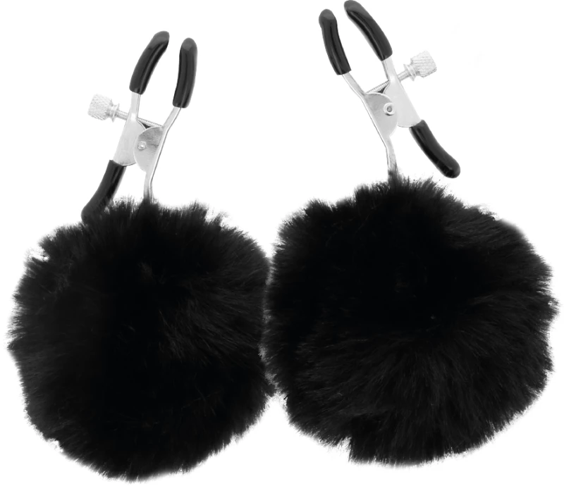 DARKNESS FUR BALL NIPPLE CLAMPS