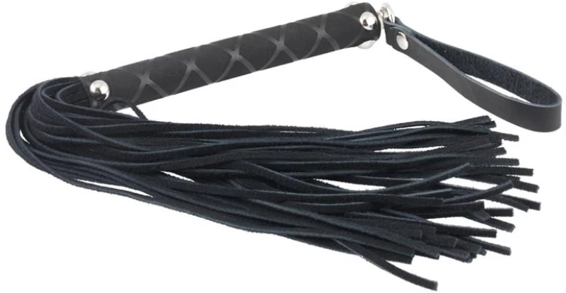 RIMBA BONDAGE PLAY LEATHER FLOGGER BLACK 35cm