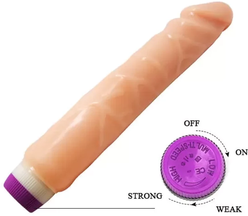 BAILE WAVES OF PLEASURE REALISTIC VIBRATING DILDO FLESH 25.5cm