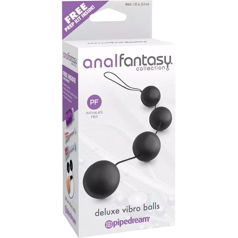 ANAL FANTASY COLLECTION DELUXE VIBRO BALLS BLACK - ΠΡΩΚΤΙΚΕΣ ΜΠΑΛΕΣ ΣΙΛΙΚΟΝΗΣ ΜΑΥΡΕΣ